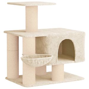 vidaXL &Aacute;rvore para gatos com postes de sisal Creme 96 cm