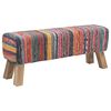 vidaXL banco 110 x 30 x 45 cm Couro Verdadeiro Multicolor