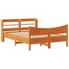 vidaXL Estrutura cama c/ cabeceira 140x190cm pinho maci&ccedil;o castanho-mel