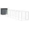 vidaXL Casota p/ c&atilde;es c/ parque 165x1067x181cm a&ccedil;o galvaniz. antracite