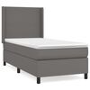 vidaXL Cama com molas/colch&atilde;o 100x200 cm couro artificial cinzento