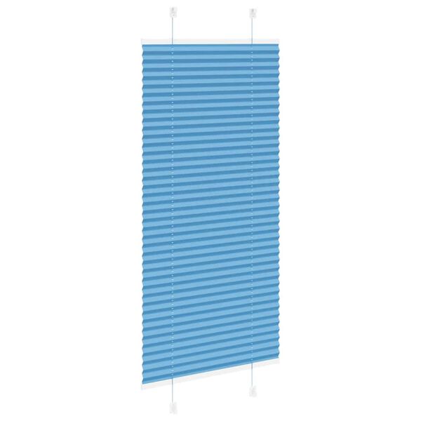 vidaXL Azul Plissada Cega 65x100 cm Largura Tecido 64,4 cm Poli&eacute;ster