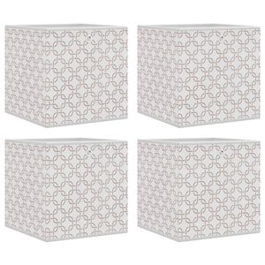vidaXL Caixas de arruma&ccedil;&atilde;o dobr&aacute;veis 4 pcs 32x32x32 cm TNT creme