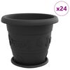 vidaXL Vasos de Plantas 24 unid. Preto &Oslash; 39 x 32 cm Pl&aacute;stico