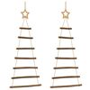vidaXL &Aacute;rvores de Natal suspensas com estrelas no topo 2 pe&ccedil;as 42x90 cm galho natural