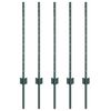 vidaXL Poste de Cerca Embutido 5 unid. Verde 120 cm A&ccedil;o revestido a p&oacute;