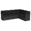 vidaXL 6 pcs conjunto sof&aacute;s de jardim c/ almofad&otilde;es vime PE preto