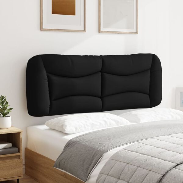 vidaXL Almofad&atilde;o de cabeceira Hvar 140 cm tecido preto