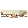 vidaXL Conjunto de Sof&aacute;s para Exterior 6 pcs Natural e Creme