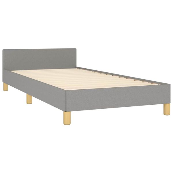 vidaXL Estrutura de cama sem colch&atilde;o 100x200 cm tecido cinzento-claro