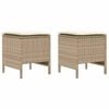 vidaXL 2 unid. Pufe de Jardim Rattan de PE Bege e Creme
