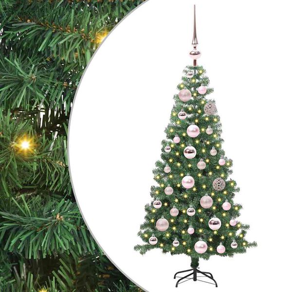 vidaXL &Aacute;rvore de Natal com 150 LEDs com suporte Verde 120 cm PVC