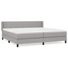 vidaXL Cama com molas/colch&atilde;o 200x200 cm tecido cinza-claro