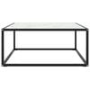 vidaXL Mesa de centro 80x80x35 cm vidro mármore branco