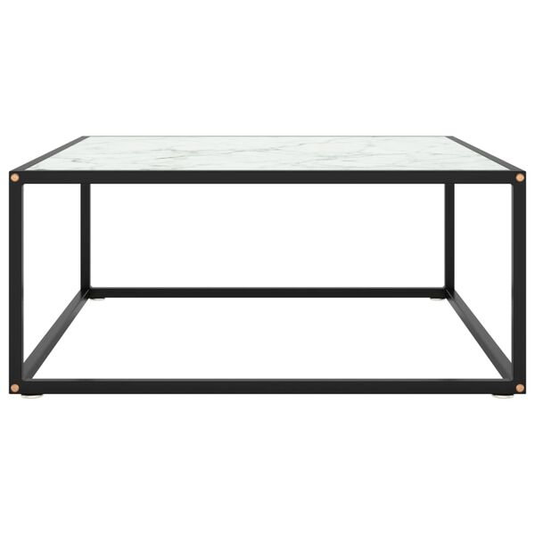 vidaXL Mesa de centro 80x80x35 cm vidro mármore branco