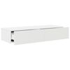 vidaXL Prateleira parede c/ gavetas 100x36x19 cm deriv. madeira branco