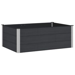 vidaXL Canteiro de jardim elevado Preto 150 x 100 x 54 cm