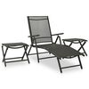 vidaXL 3 pcs conjunto lounge para jardim textilene e alum&iacute;nio preto