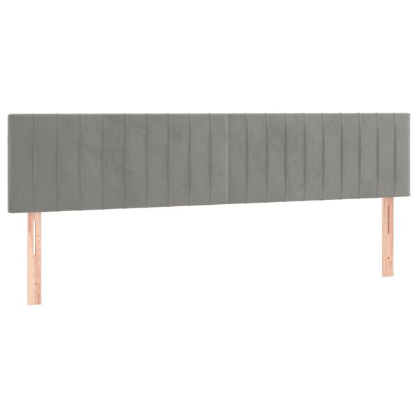 vidaXL Cabeceiras cinzento-claro 180x5x78/88 cm veludo