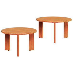 vidaXL Mesa de centro 2 unid. Marrom Cera 47,5 x 47,5 x 27 cm