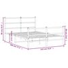 vidaXL Estrutura de cama com cabeceira e p&eacute;s 135x190 cm metal preto