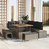 vidaXL Conjunto de Sof&aacute; de Jardim Cinzeto Rattan Sint&eacute;tico