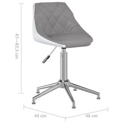 vidaXL Cadeira escritório giratória couro artificial cinzento e branco