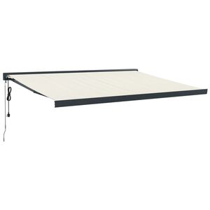 vidaXL Toldo retr&aacute;til 4x3 m tecido e alum&iacute;nio cor creme