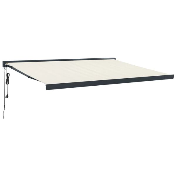 vidaXL Toldo retr&aacute;til 4x3 m tecido e alum&iacute;nio cor creme