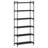 vidaXL Estante c/ 6 prateleiras 80x30x188cm derivados de madeira preto