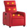 vidaXL Poltrona de massagens reclin&aacute;vel couro artificial vermelho