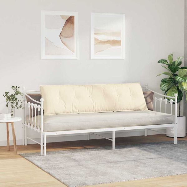 vidaXL Travesseiro para Costas Creme 180 x 50 cm