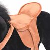 vidaXL Cavalo de peluche de montar preto