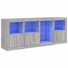 vidaXL Aparador com luzes LED 164x37x67 cm cinzento sonoma