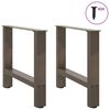 vidaXL P&eacute;s para mesa de centro em a&ccedil;o natural, 2 pe&ccedil;as, 60x (42-43) cm, a&ccedil;o