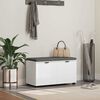 vidaXL Banco de Hall com almofada com porta Branco 80 x 46 x 46 cm