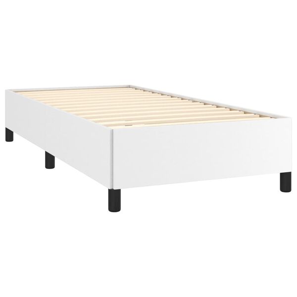 vidaXL Estrutura de cama 90x190 cm couro artificial branco