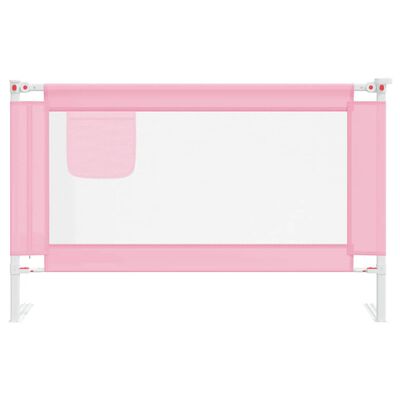 vidaXL Barra de segurança p/ cama infantil tecido 120x25 cm rosa