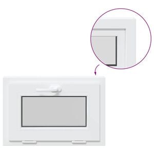 vidaXL Janela de porão RISOR 60x40 cm basculante 3 vidros branco