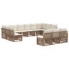 vidaXL Conjunto de Sof&aacute; de Jardim 13 pcs Bege vime PE