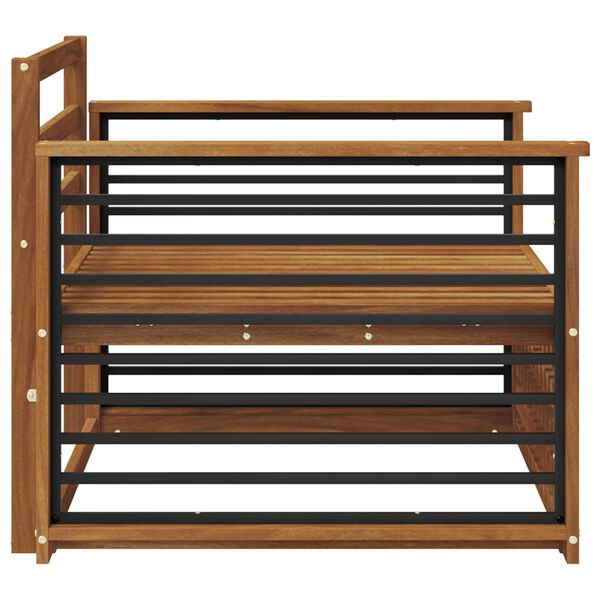 vidaXL 2 Pe&ccedil;a Sof&aacute; com Bra&ccedil;os Madeira S&oacute;lida de Ac&aacute;cia Natural