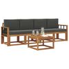 vidaXL Conjunto de Sof&aacute;s para Exterior 5 pcs Natural e Antracite