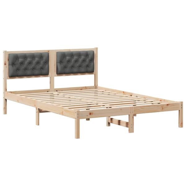 vidaXL Estrutura da Cama com cabeceira Cinza Escuro 140 x 200 cm