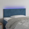 vidaXL Cabeceira de cama c/ luzes LED veludo 90x5x78/88 cm azul-escuro