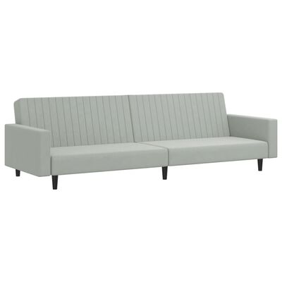 vidaXL 2 pcs conjunto de sofás veludo cinzento-claro
