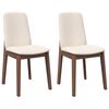 vidaXL Cadeiras de jantar com almofad&otilde;es 2 pcs madeira maci&ccedil;a castanho