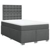 vidaXL Cama boxspring com colch&atilde;o 120x190 cm tecido cinzento-escuro