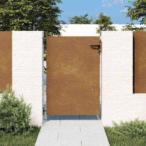vidaXL Port&atilde;o de jardim 85x125 cm a&ccedil;o corten