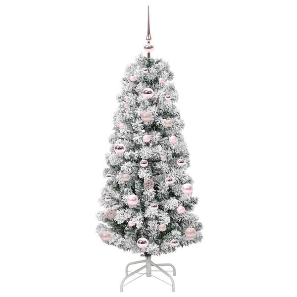 vidaXL &Aacute;rvore de Natal Articulada Artificial Verde e Branco 120 cm