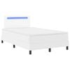 vidaXL Cama Box com colch&atilde;o Branco 120 x 190 cm Couro sint&eacute;tico